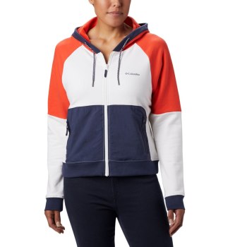 Columbia Lodge II Full Zip, Sudaderas Con Capucha Blancos Azul Marino Para Mujer | 140837-GWD